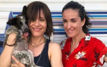  Katherine Moennig and her wife, Ana Rezende and her dog.